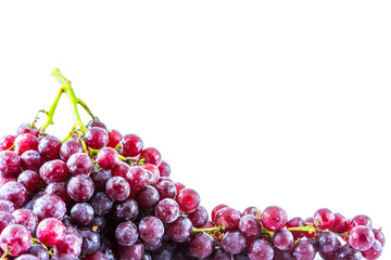 fresh red grape with water drop isolated