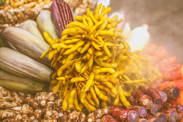 Steamed soybean with smoke.