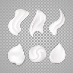 White cream elements. Illustration isolated on white background. Graphic concept for your design