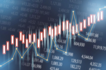 Creative graphic inllustration of business stock market growth concept.