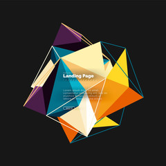 Vector 3d triangle abstract background, polygonal geometric design