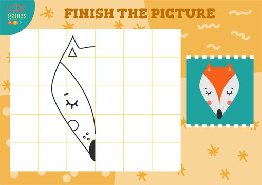Copy and complete the picture vector blank game, illustration.