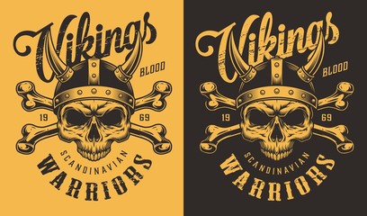 T-shirt print with viking head - obrazy, fototapety, plakaty