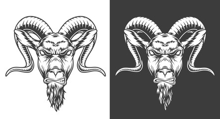 Monochrome goat icon