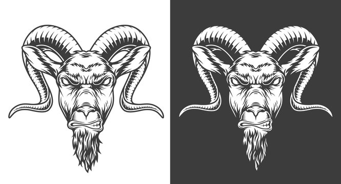 Monochrome goat icon