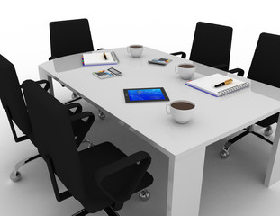 Office meeting room concept . 3d rendered illustration