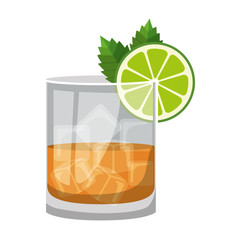 glass cocktail with fruit vector illustration design