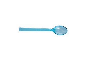 Plastic cutlery: a spoon on a white background.