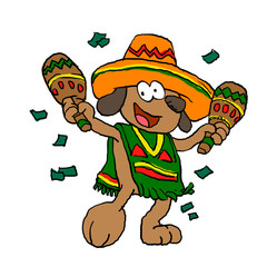 Mexican dog with maracas