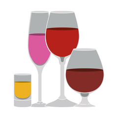 cups and glasses set icons vector illustration design