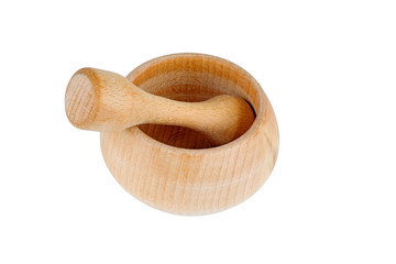 Wooden mortar with pestle