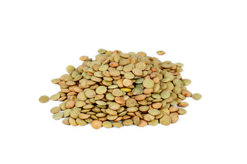 Small pile of green lentils