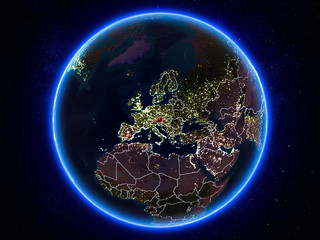 Austria on Earth from space at night
