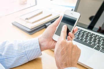 Business people using smart phone for business