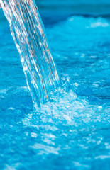 a stream of pure blue water