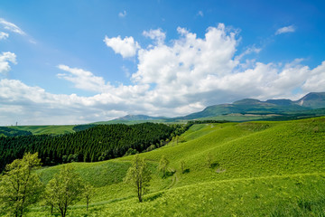 Obraz premium ヒゴタイ公園 くじゅう連山