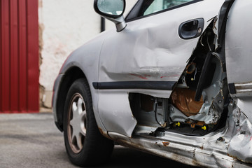 Damaged car door