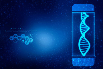 2d render of dna structure, abstract background
