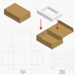 Box packaging die cut template design. 3d mock-up
