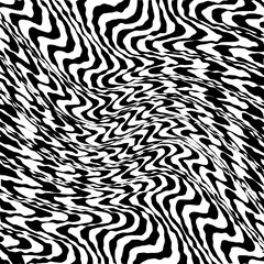 Abstract Warped Black and White Lines Background