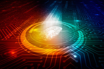 
Fingerprint Scanning Technology Concept 2d Illustration