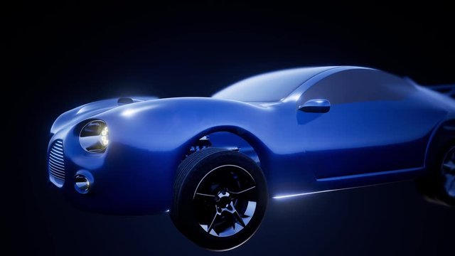 car chassis with engine and wheels