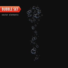 Bubbles under water vector illustration on black background