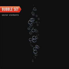 Bubbles under water vector illustration on black background