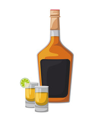 jar beer with bottle drink icon vector illustration design