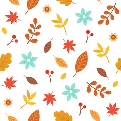 Autumn leaves seamless pattern