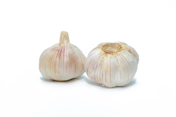 garlic cloves isolated white background