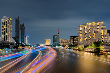 Fototapeta na wymiar View from Chao phraya river (Bangkok)