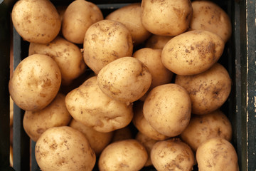 fresh potatoes in basket