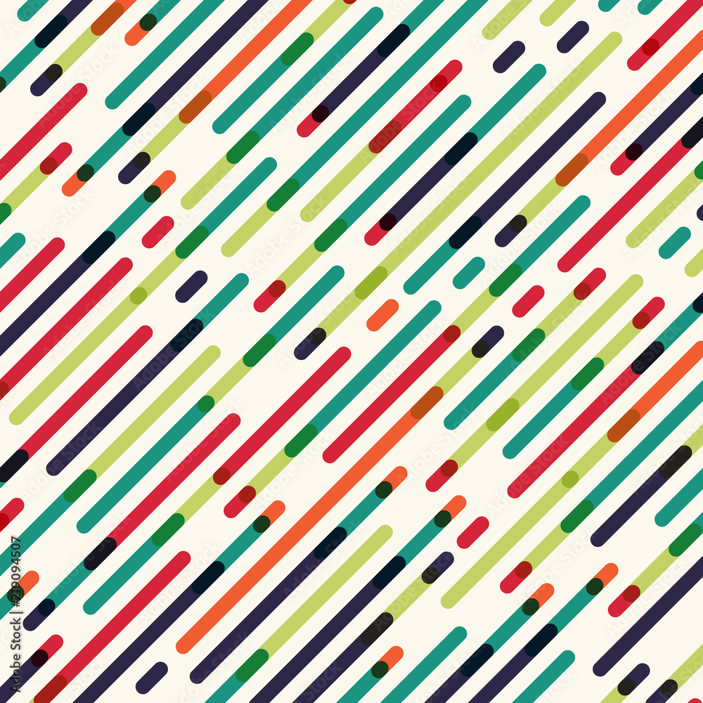 Sticker bstract seamless diagonal red green and blue color lines pattern background.
