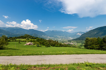 Fototapeta na wymiar Valsugana (Sugana Valley) and the Italian Alps (Lagorai), Trentino Alto Adige, Italy