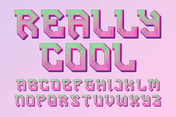 Really cool alphabet. Gaming stylized font. Isolated english alphabet.