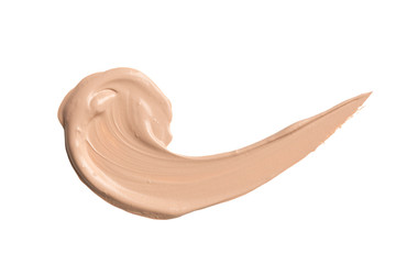 Liquid Foundation Smudge On White Background.