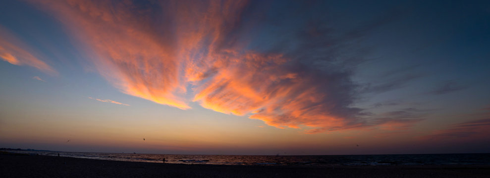 Sunrise on Black sea beach