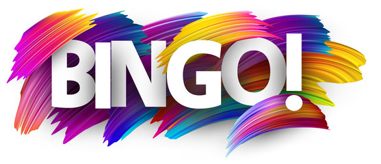 Bingo sign with colorful brush strokes. - obrazy, fototapety, plakaty