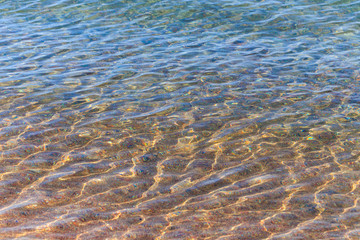 Blue clear water. Sea, lake, sun, beach, vacation Background for inserting images and text....