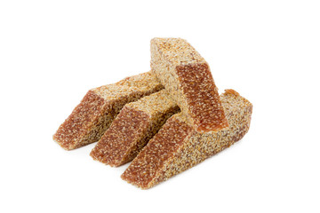 Turkish delight isolated on white.
