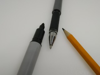 Pen, Pencil and A Marker