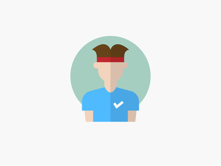 sport player cartoon avatar flat design icon