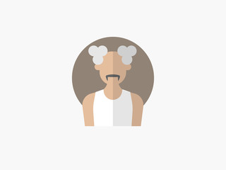 oldman cartoon avatar flat design icon