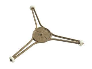 Triple arm roller for microwave oven turnable plate isolated on white background