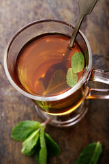 mint tea infusion