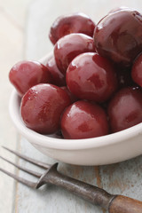 tinned red cherries