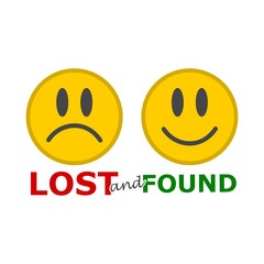 Lost And Found sign, Smiles icon