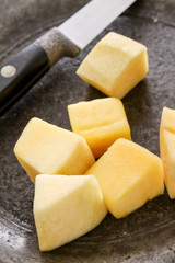 preparing fresh mango