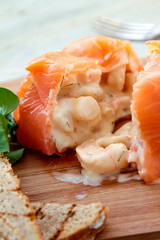 prawn filled smoked salmon parcels